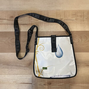 RUW Barcelona upcycled crossbody bag made from repurposed billboard vinyl